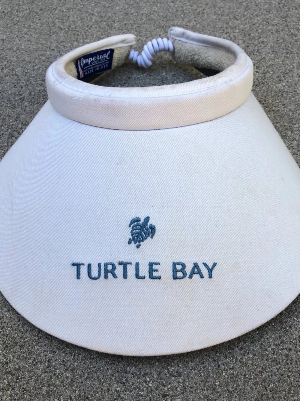 Vintage 90s IMPERIAL Turtle Bay Resort Visor Hat Women's Golf Wide Brim Hawaii